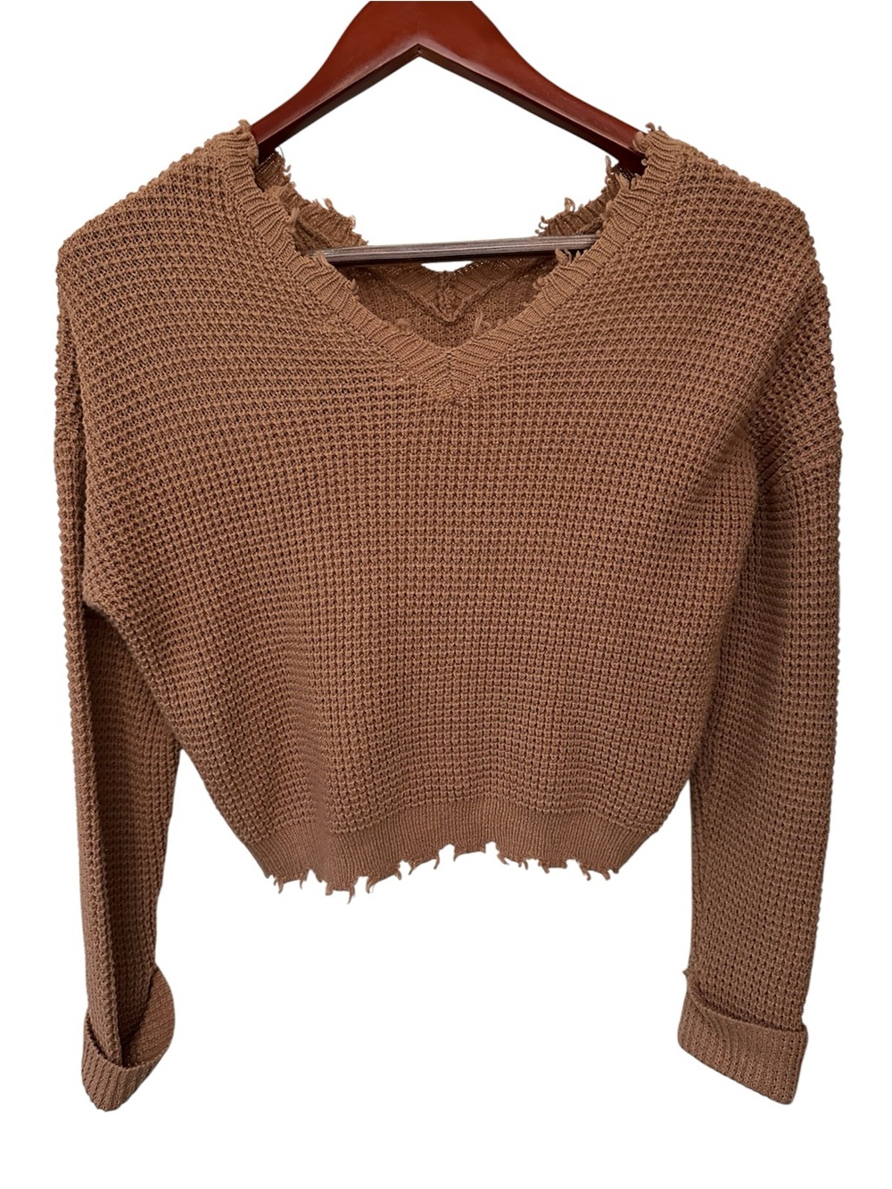 Moon & Madison Crop V-Neck Sweater XS